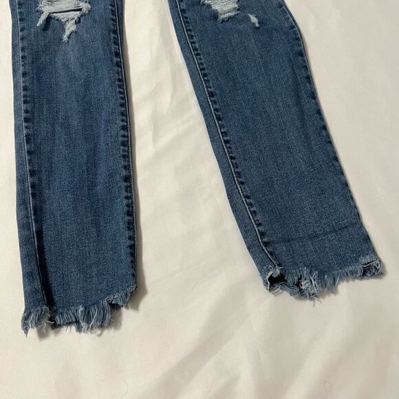 Levi’s 711 Skinny Distressed Raw Hem Mid Rise Jeans Size 28 - Picture 7 of 13